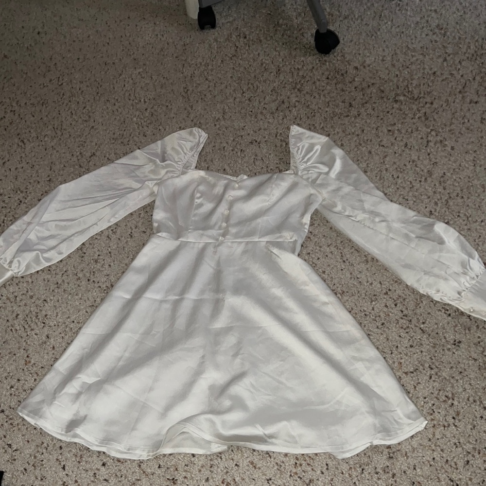 White Satin Dress